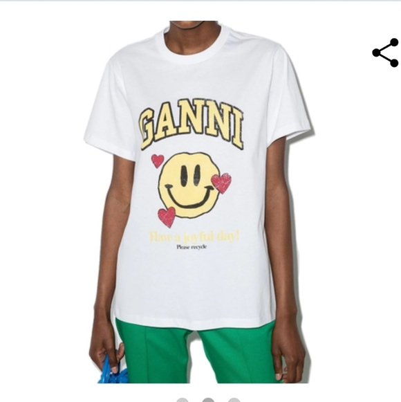 NWOT Ganni Smiley Tee - Picture 8 of 8